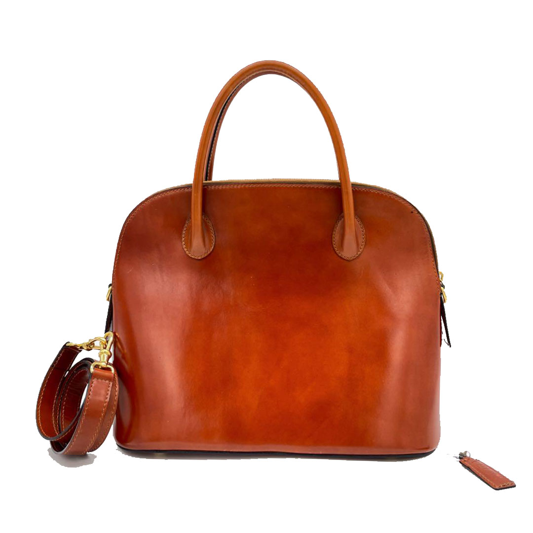 CELINE セリーヌ 2WAY ハンドバッグ ボリード型 レザー ブラウン