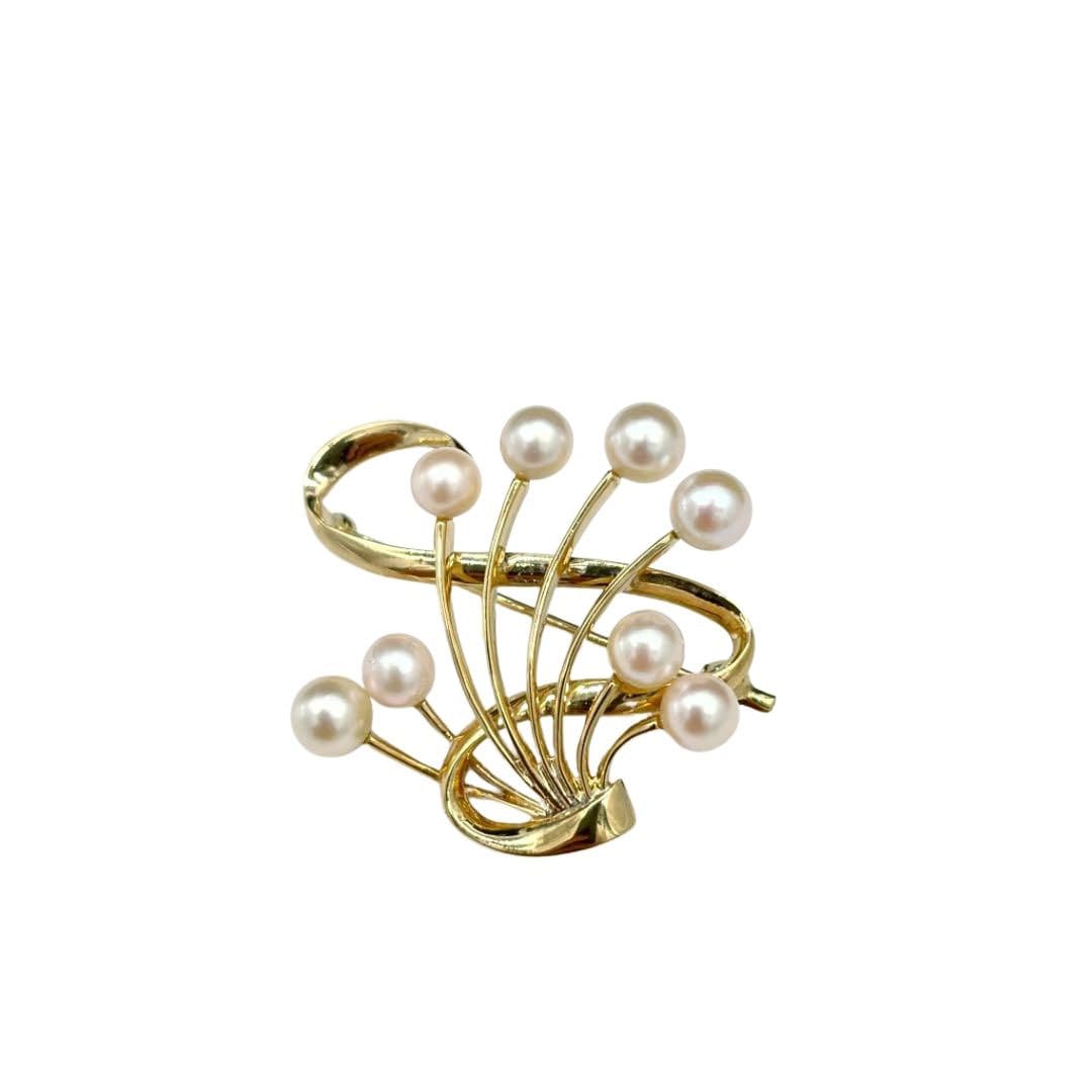 MIKIMOTO ミキモト ブローチ K14YG パール ゴールド 6.6g
