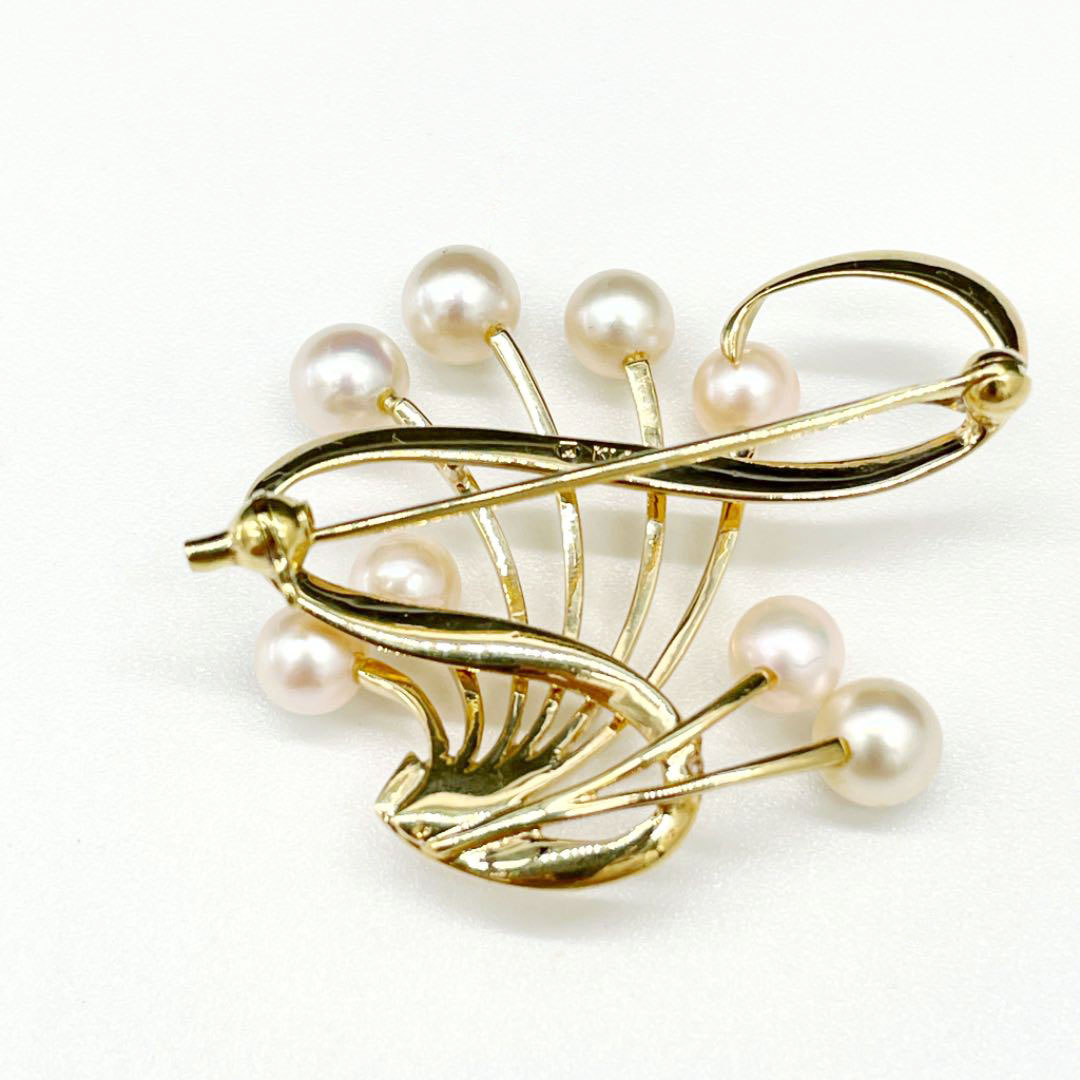 MIKIMOTO ミキモト ブローチ K14YG パール ゴールド 6.6g