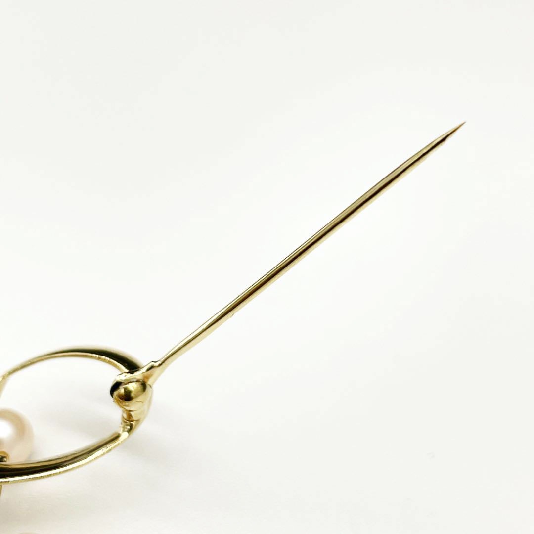 MIKIMOTO ミキモト ブローチ K14YG パール ゴールド 6.6g