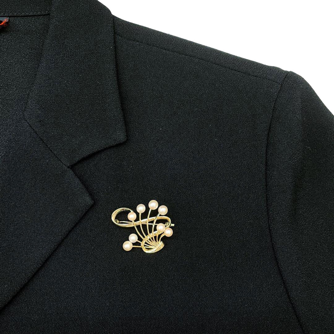 MIKIMOTO ミキモト ブローチ K14YG パール ゴールド 6.6g