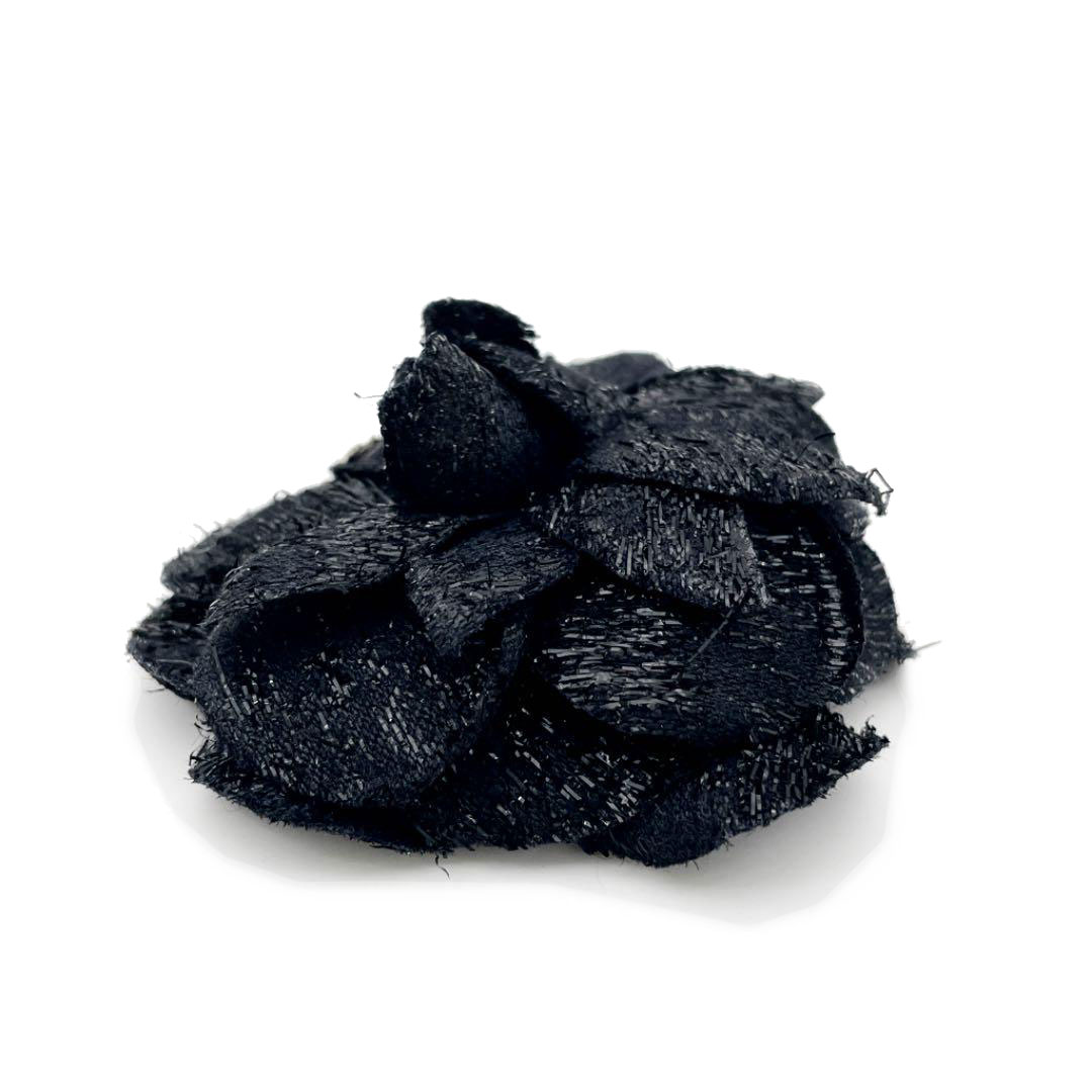 CHANEL シャネル コサージュ フラワー ココマーク ブラック ヴィンテージ