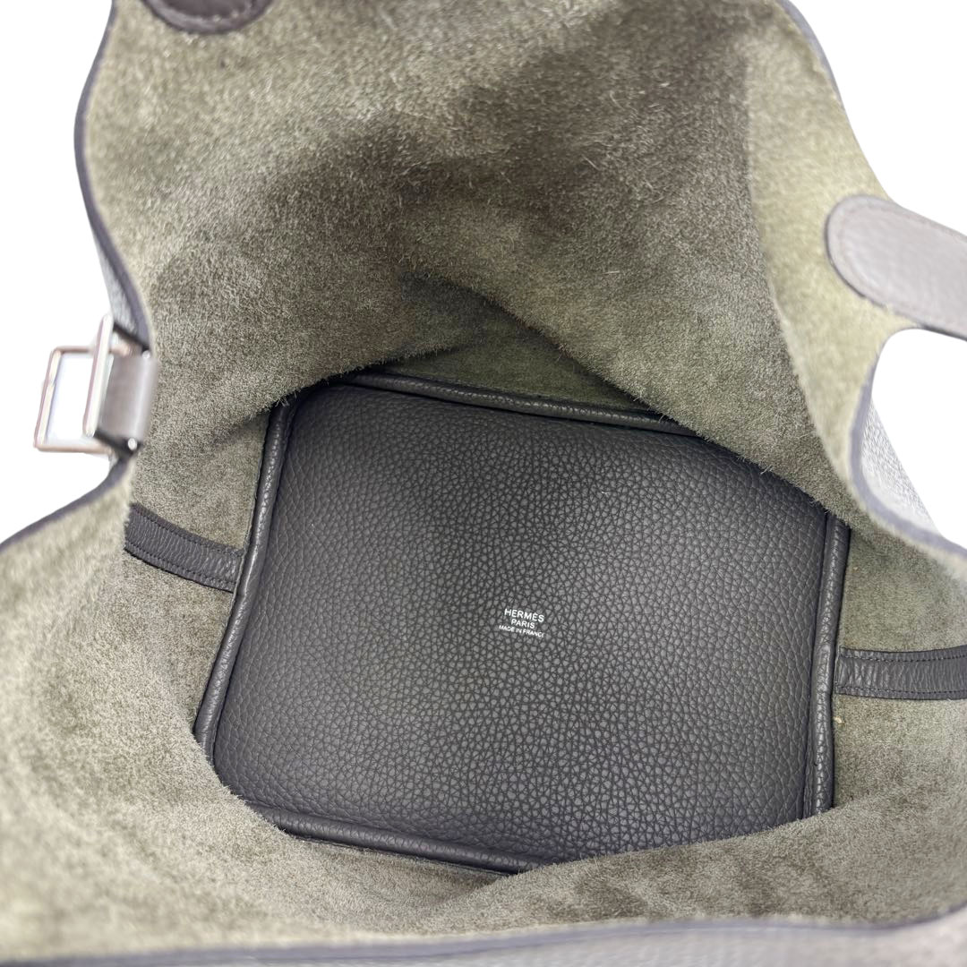 HERMES エルメス ピコタンロック22 MM ハンドバッグ トリヨンクレマンス エタン シルバー金具 C刻印