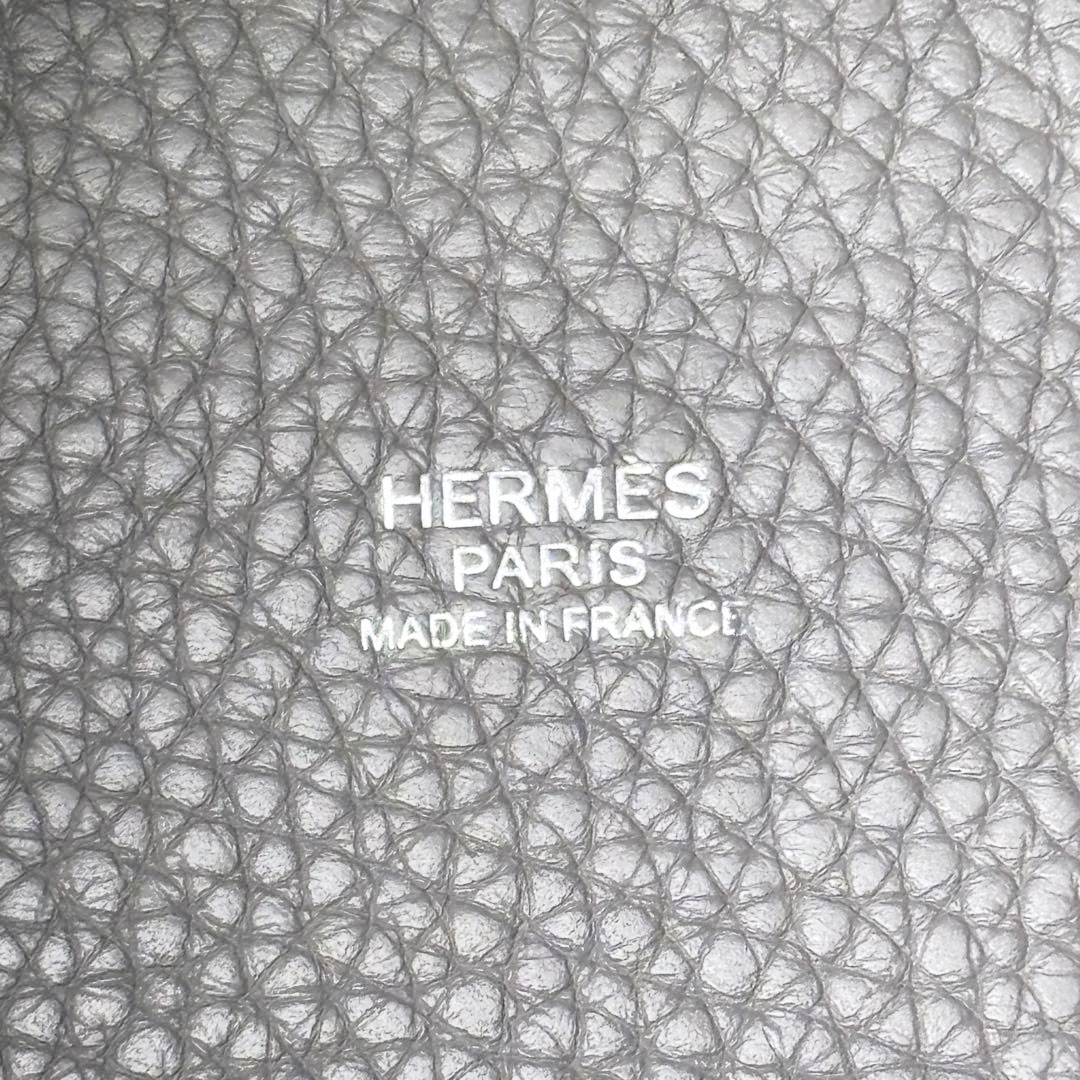 HERMES エルメス ピコタンロック22 MM ハンドバッグ トリヨンクレマンス エタン シルバー金具 C刻印