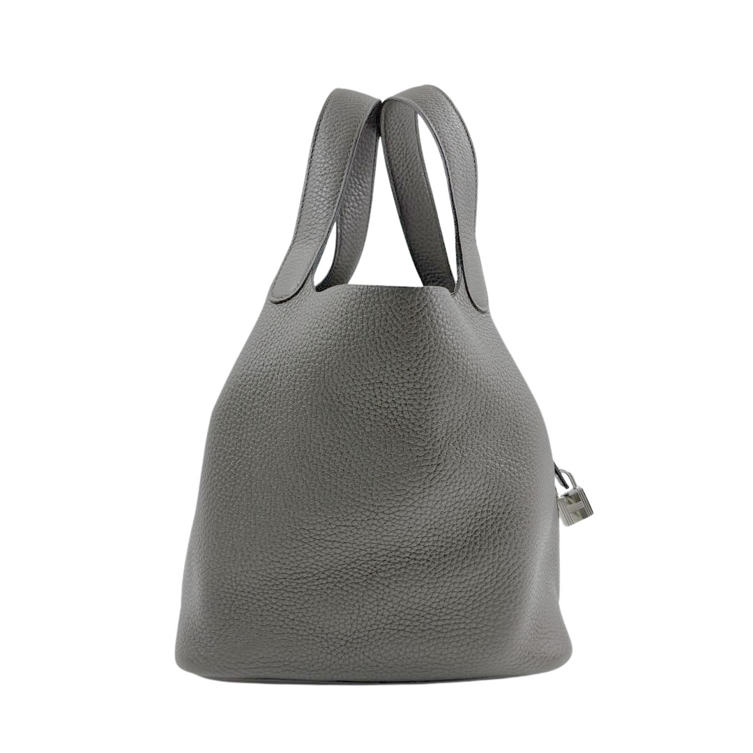 HERMES エルメス ピコタンロック22 MM ハンドバッグ トリヨンクレマンス エタン シルバー金具 C刻印