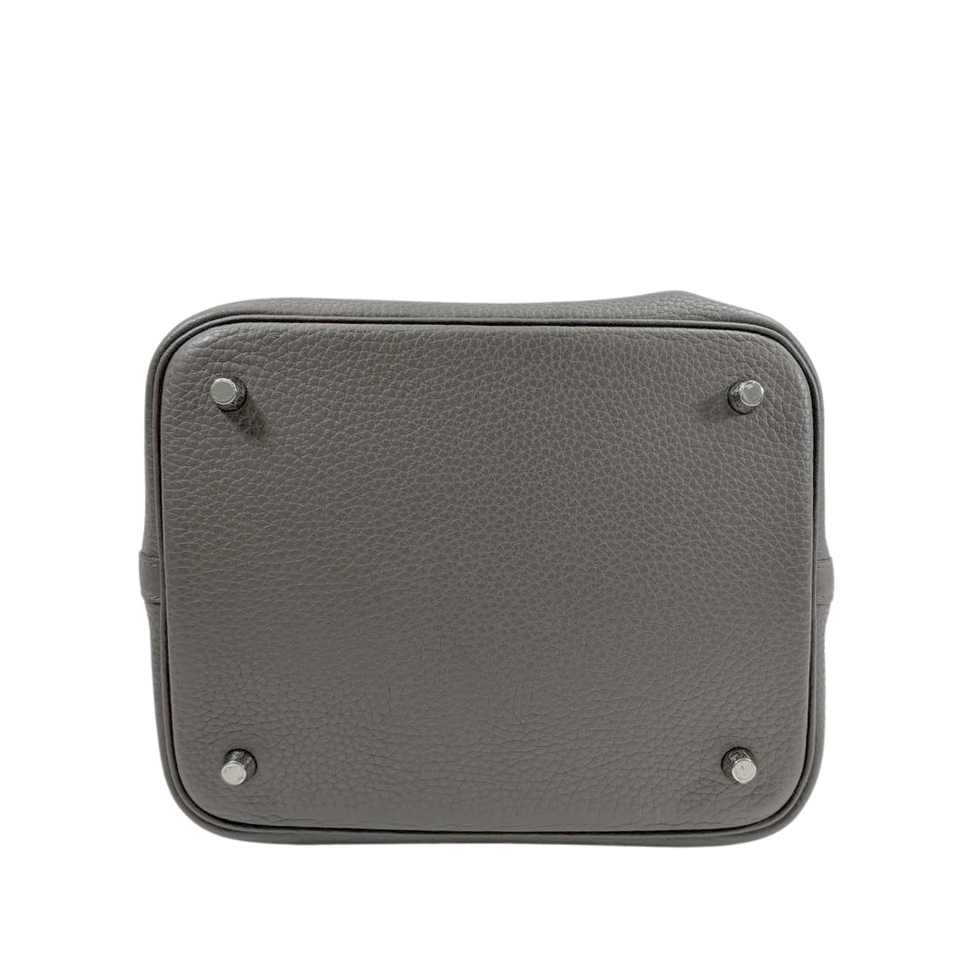 HERMES エルメス ピコタンロック22 MM ハンドバッグ トリヨンクレマンス エタン シルバー金具 C刻印