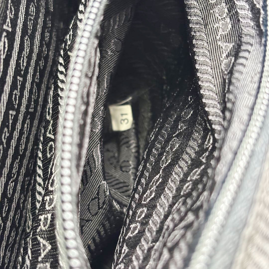 PRADA プラダ ハンドバッグ ナイロン/レザー PRUGNA(ダークパープル系)/シルバー金具 B11091