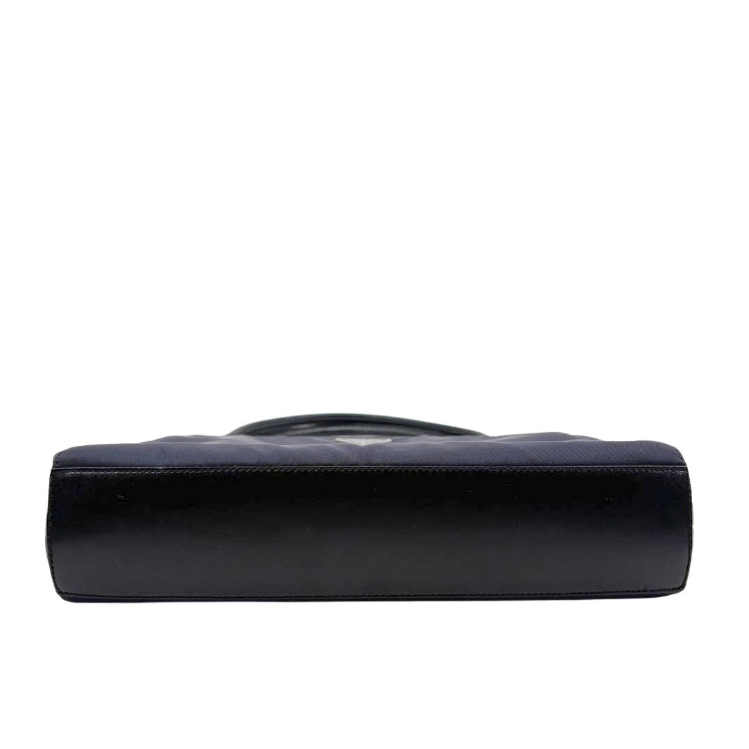 PRADA プラダ ハンドバッグ ナイロン/レザー PRUGNA(ダークパープル系)/シルバー金具 B11091