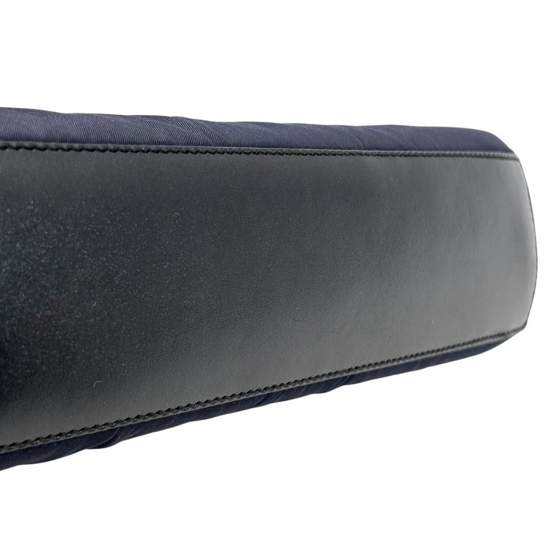 PRADA プラダ ハンドバッグ ナイロン/レザー PRUGNA(ダークパープル系)/シルバー金具 B11091