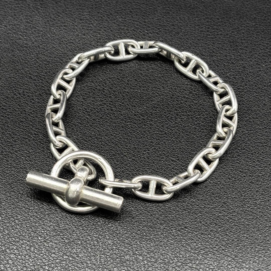 HERMES エルメス シェーヌダンクルPM ブレスレット 1960年代 蟹刻印 Gaetan de Percin(メーカーズマーク) SV800 シルバー