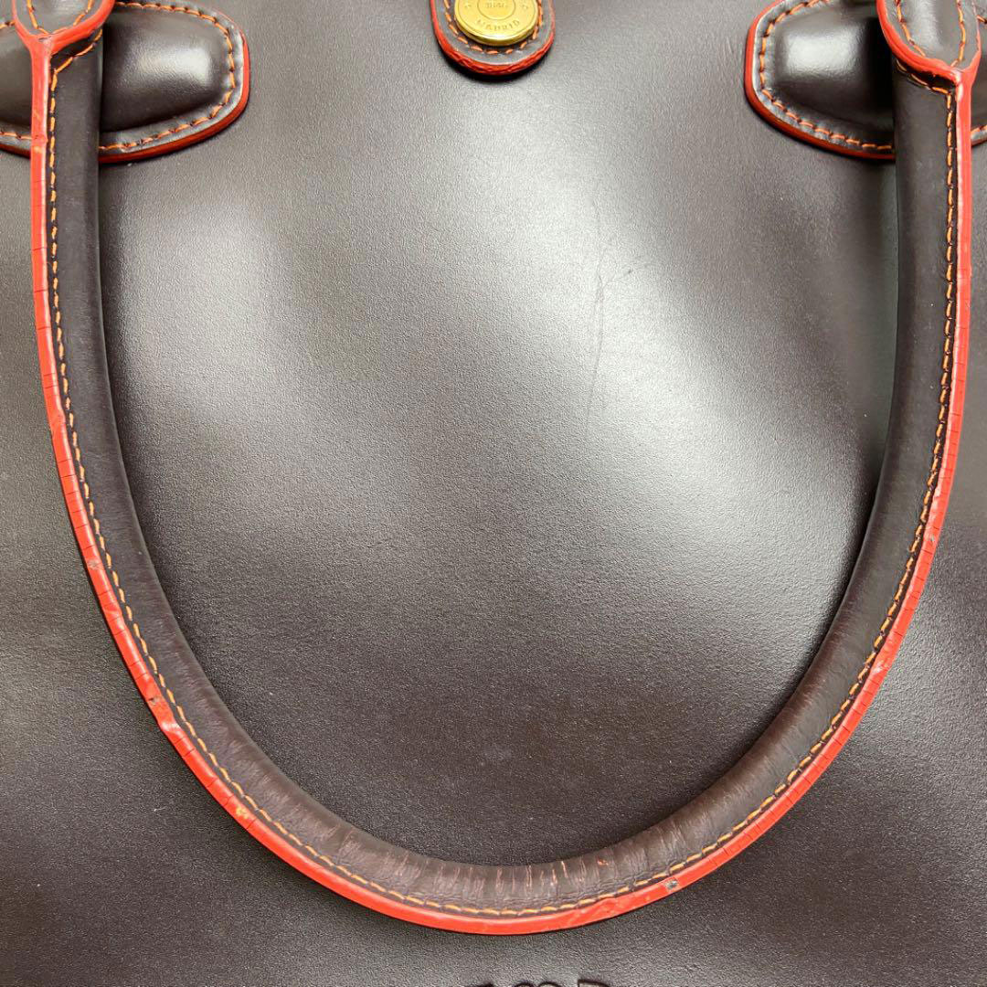 LOEWE ロエベ レオ トートバッグ レザー ダークブラウン オレンジ