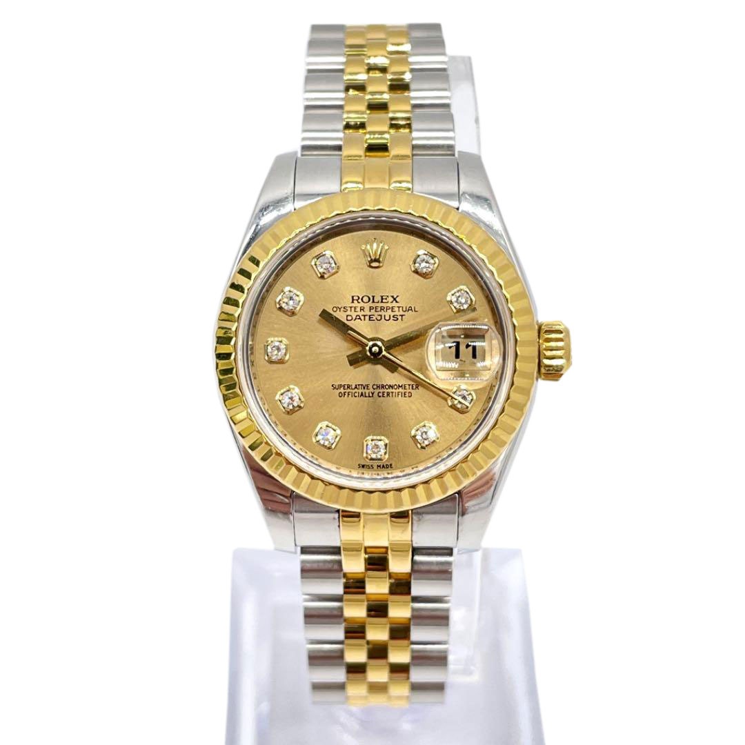 ROLEX ロレックス デイトジャスト レディース腕時計 新型10Pダイヤモンド 179173G M番