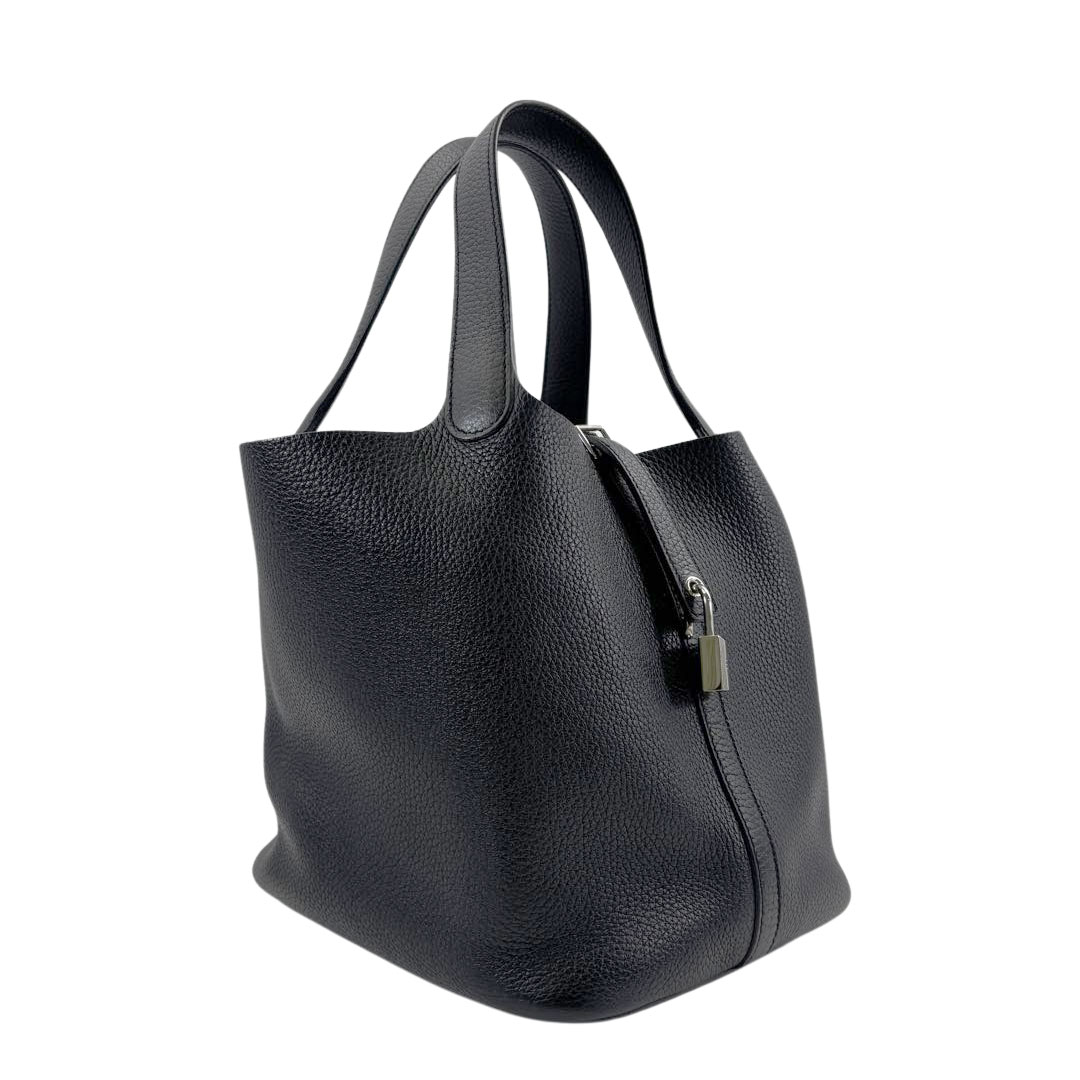 HERMES エルメス ピコタンロック22 MM ハンドバッグ トリヨンクレマンス ブラック シルバー金具 D刻印