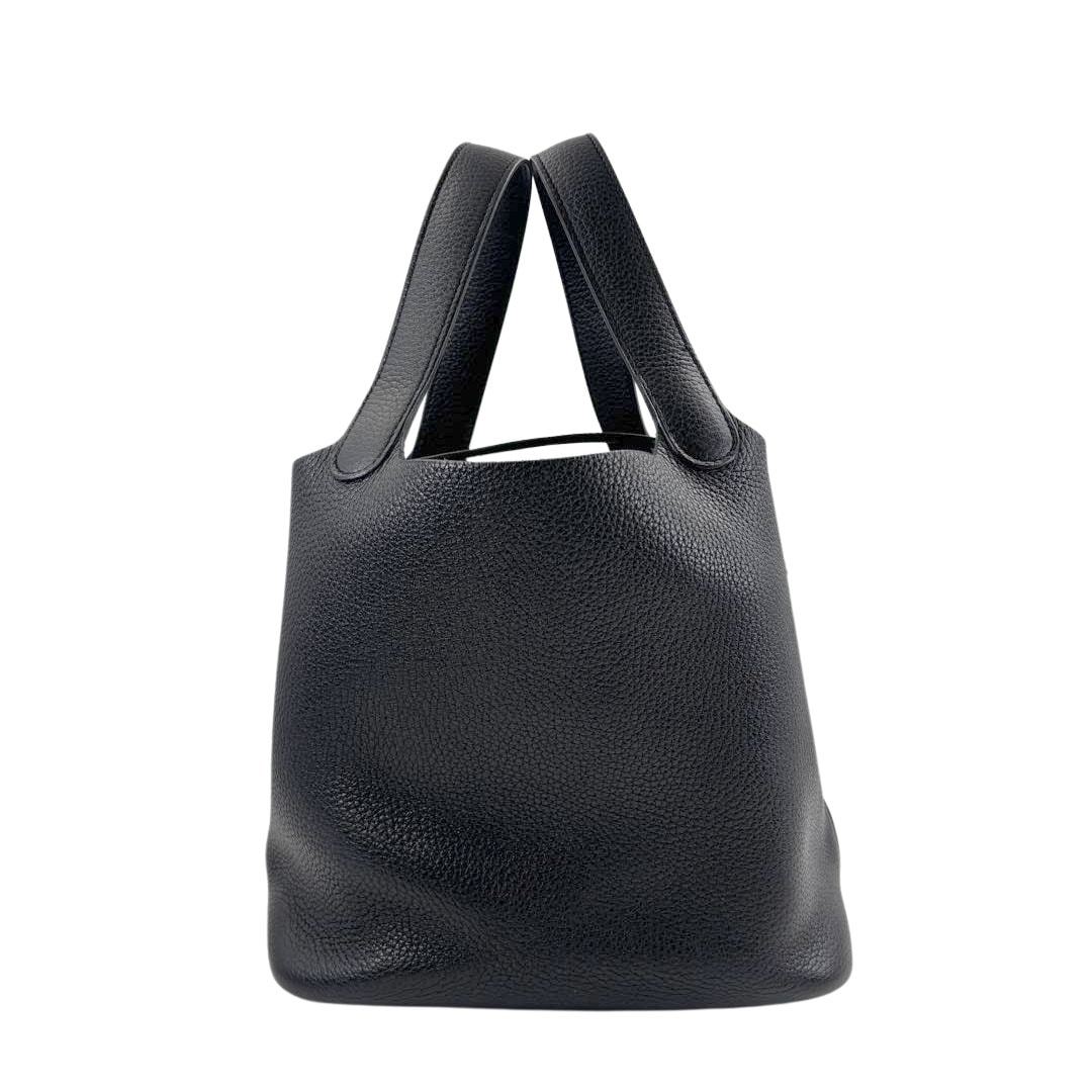 HERMES エルメス ピコタンロック22 MM ハンドバッグ トリヨンクレマンス ブラック シルバー金具 D刻印