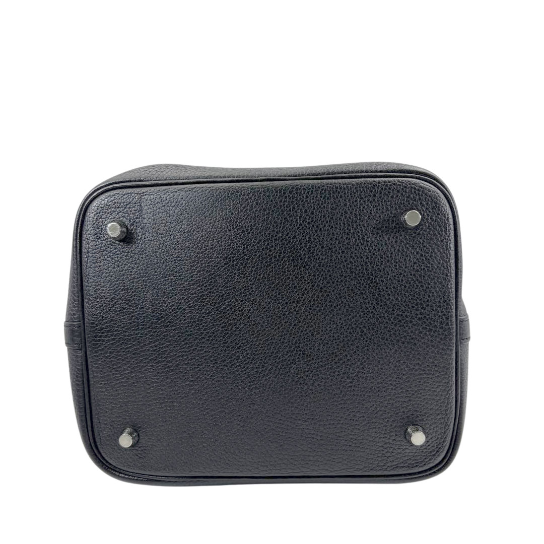 HERMES エルメス ピコタンロック22 MM ハンドバッグ トリヨンクレマンス ブラック シルバー金具 D刻印