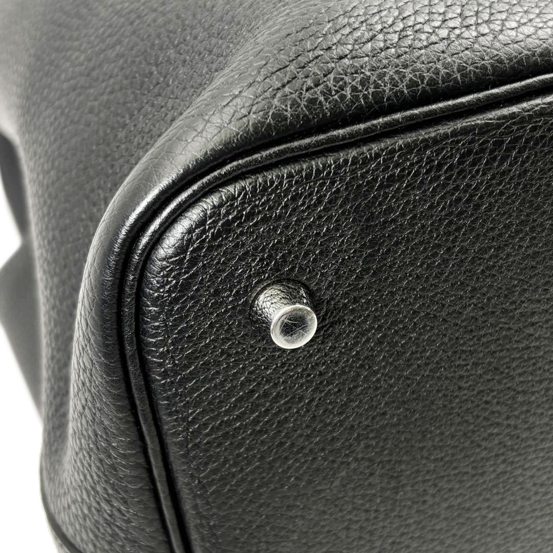 HERMES エルメス ピコタンロック22 MM ハンドバッグ トリヨンクレマンス ブラック シルバー金具 D刻印