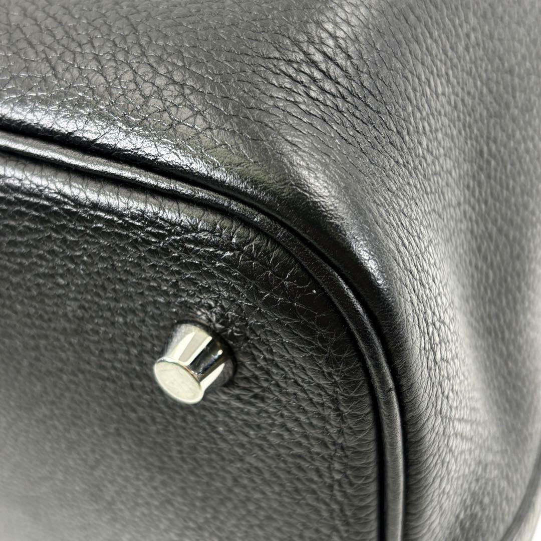HERMES エルメス ピコタンロック22 MM ハンドバッグ トリヨンクレマンス ブラック シルバー金具 D刻印