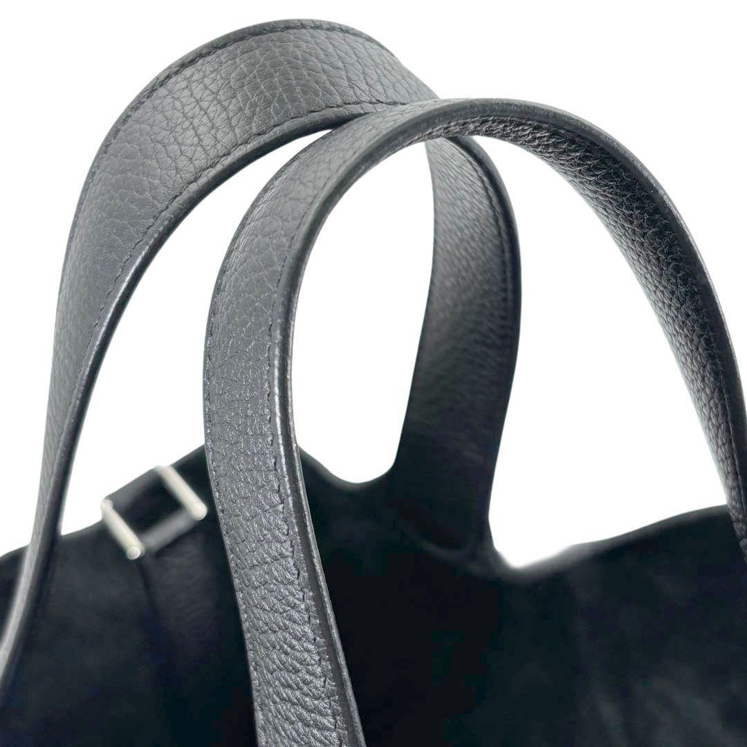 HERMES エルメス ピコタンロック22 MM ハンドバッグ トリヨンクレマンス ブラック シルバー金具 D刻印