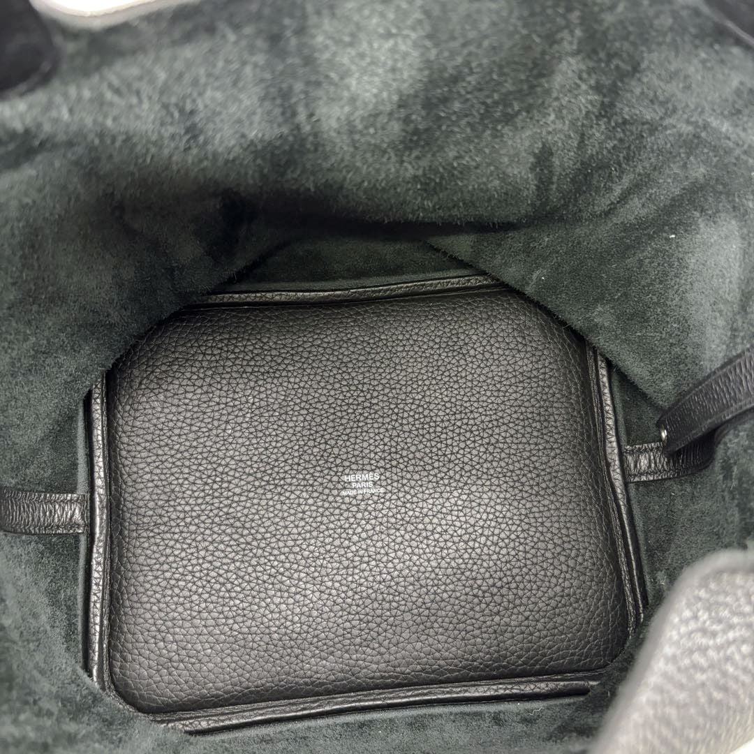 HERMES エルメス ピコタンロック22 MM ハンドバッグ トリヨンクレマンス ブラック シルバー金具 D刻印
