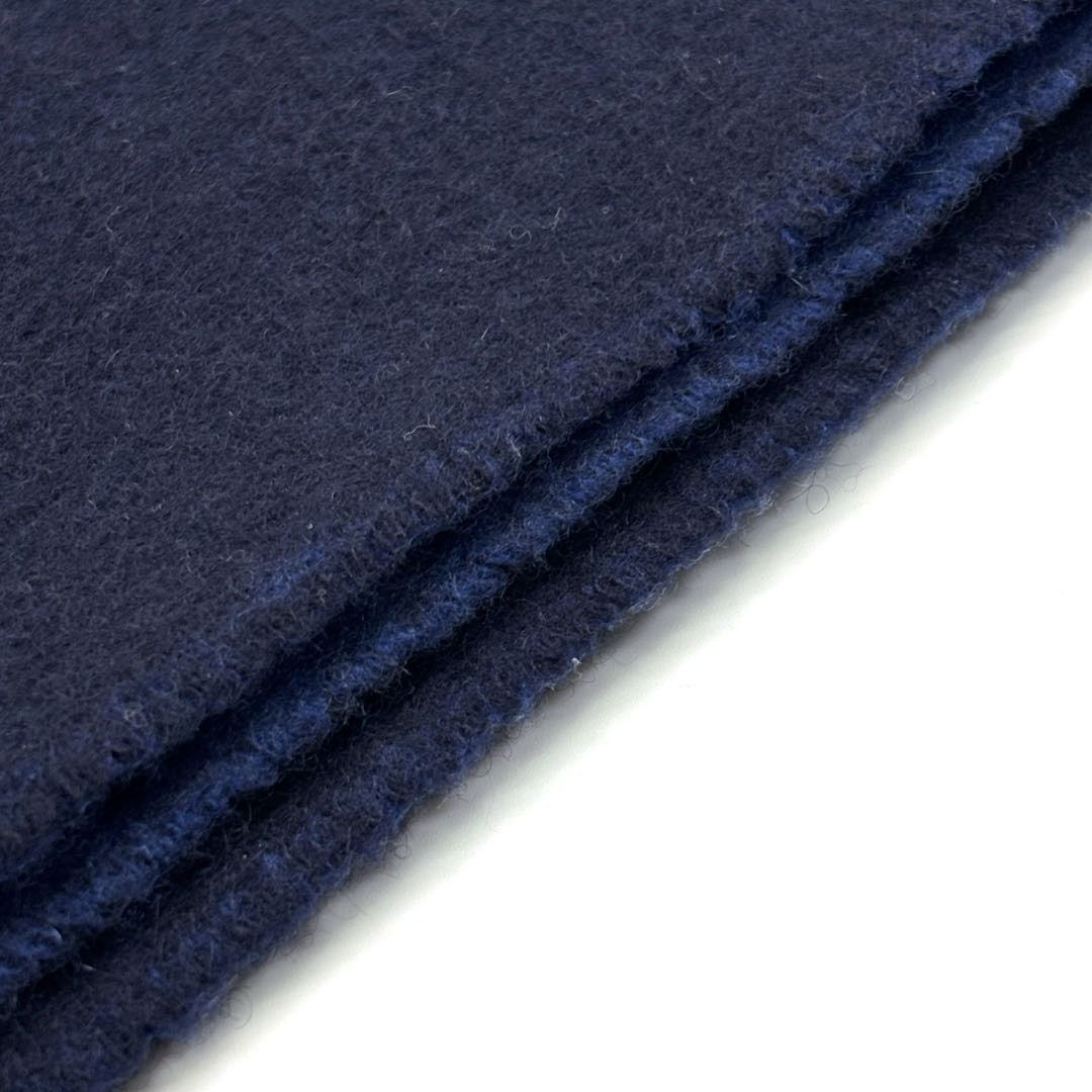 HERMES エルメス マフラー レクトヴェルソ ロゴ刺繍 カシミヤ100% ネイビー/ブルー系 イギリス製