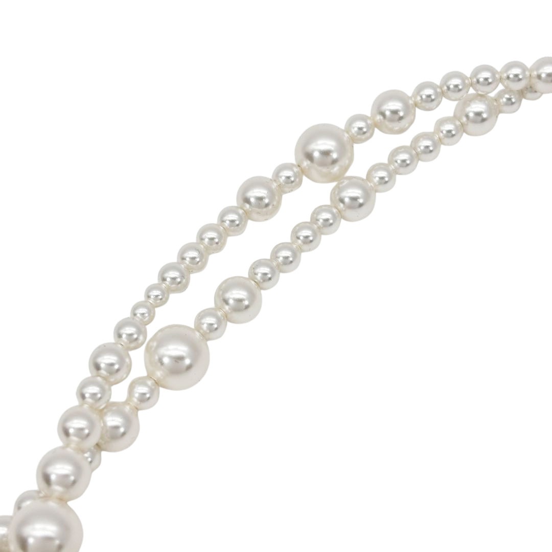 CHANELシャネル ココマーク ロングネックレス フェイクパール/ランストーン ゴールド金具 A18P