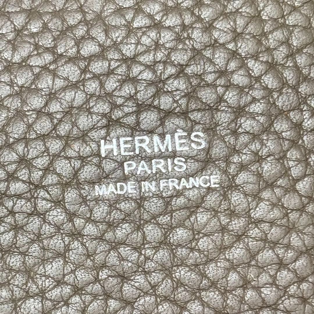 HERMES エルメス ハンドバッグ ピコタンロック18 PM トリヨンクレマンス エトゥープ/シルバー金具 □R刻印