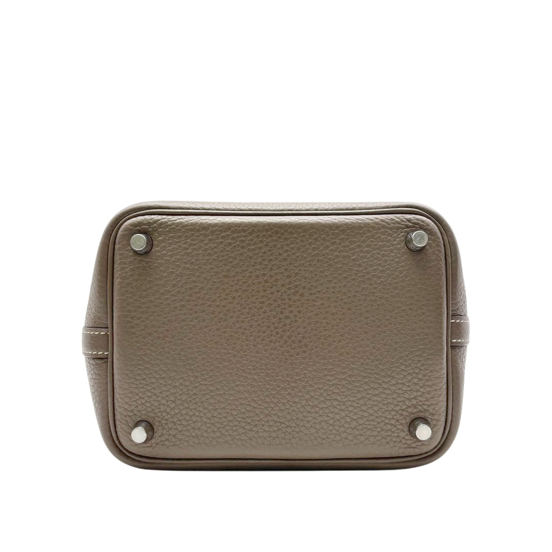 HERMES エルメス ハンドバッグ ピコタンロック18 PM トリヨンクレマンス エトゥープ/シルバー金具 □R刻印