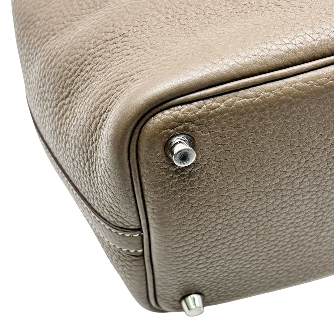 HERMES エルメス ハンドバッグ ピコタンロック18 PM トリヨンクレマンス エトゥープ/シルバー金具 □R刻印