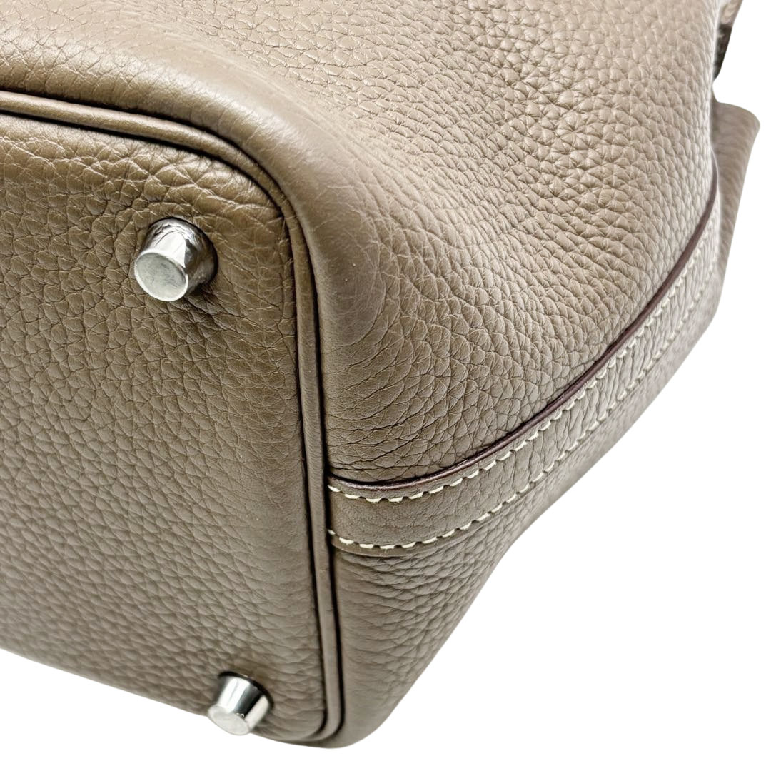 HERMES エルメス ハンドバッグ ピコタンロック18 PM トリヨンクレマンス エトゥープ/シルバー金具 □R刻印