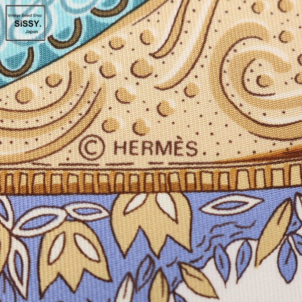 HERMES エルメス　シルク　スカーフ アイボリー ベージュ　箱付き❗️ □エルメス□ カレ90 スカーフ「OMBRES ET LUMIERES」シルク