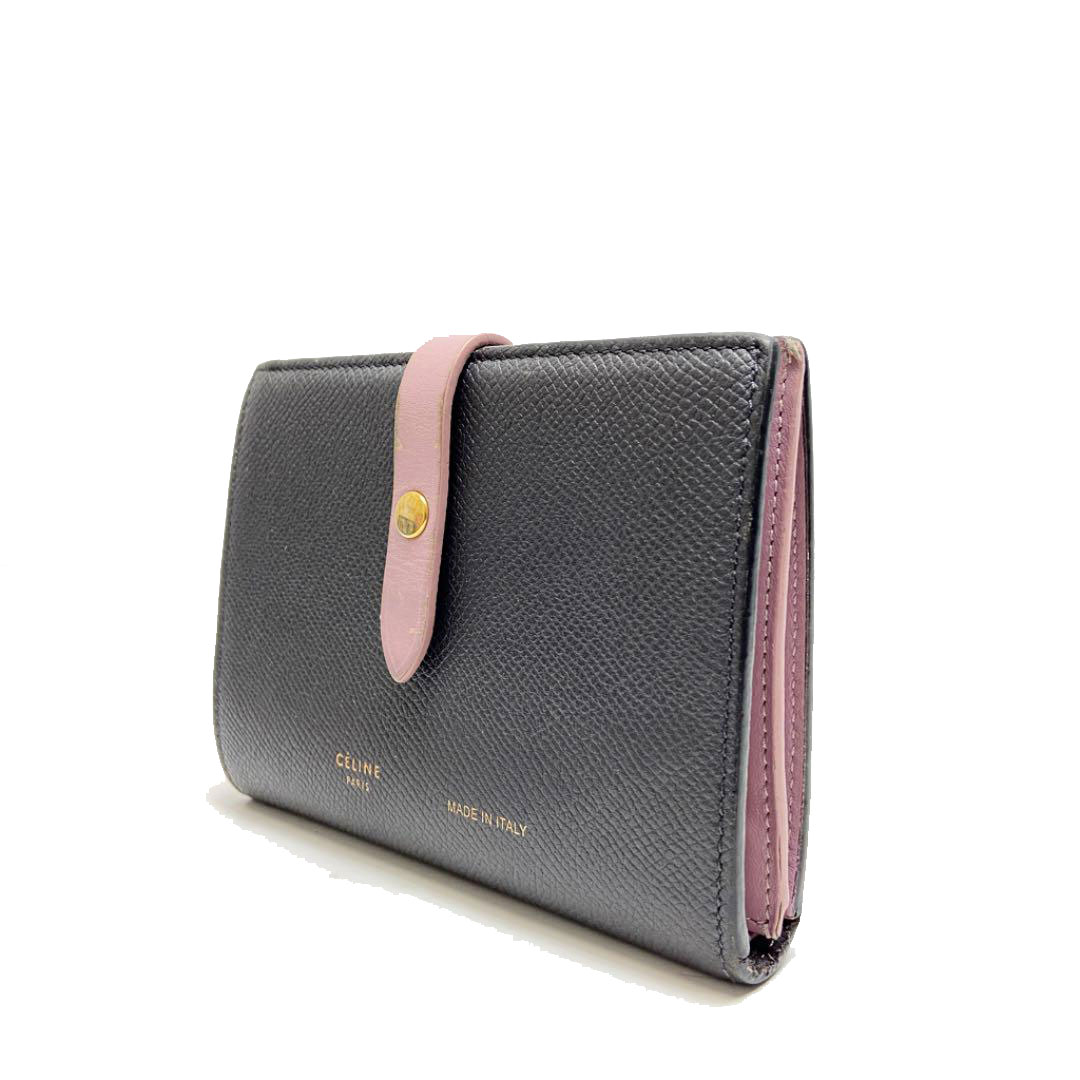 セリーヌ CELINE 財布 2つ折り財布 レザー パープル ストラップミディアムマルチファンクション 希少 CELINE セリーヌ レディース 二つ折り財布 革財布 長財布 紫