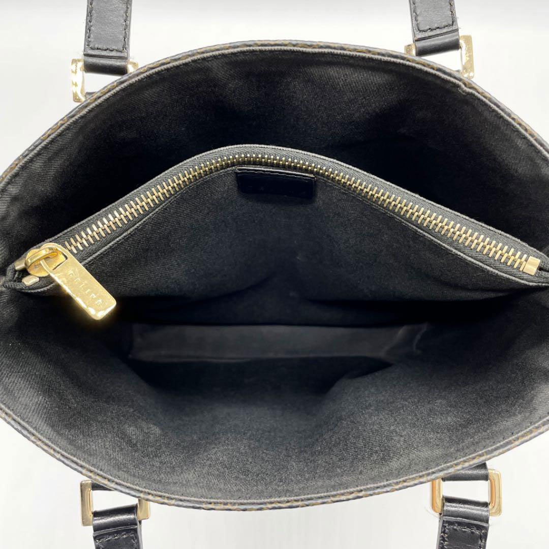 CELINE セリーヌ トートバッグ マカダム柄 PVC/レザー ブラック ブラウン CE00/12