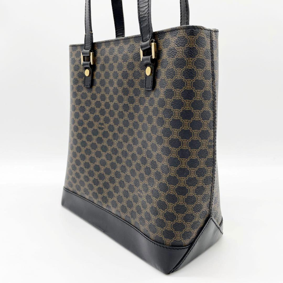 CELINE セリーヌ トートバッグ マカダム柄 PVC/レザー ブラック