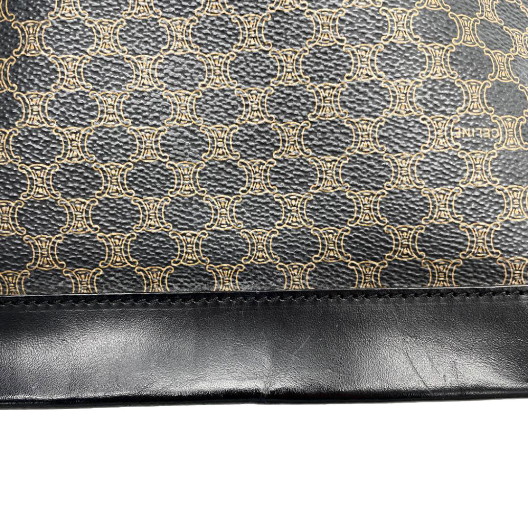 CELINE セリーヌ トートバッグ マカダム柄 PVC/レザー ブラック ブラウン CE00/12