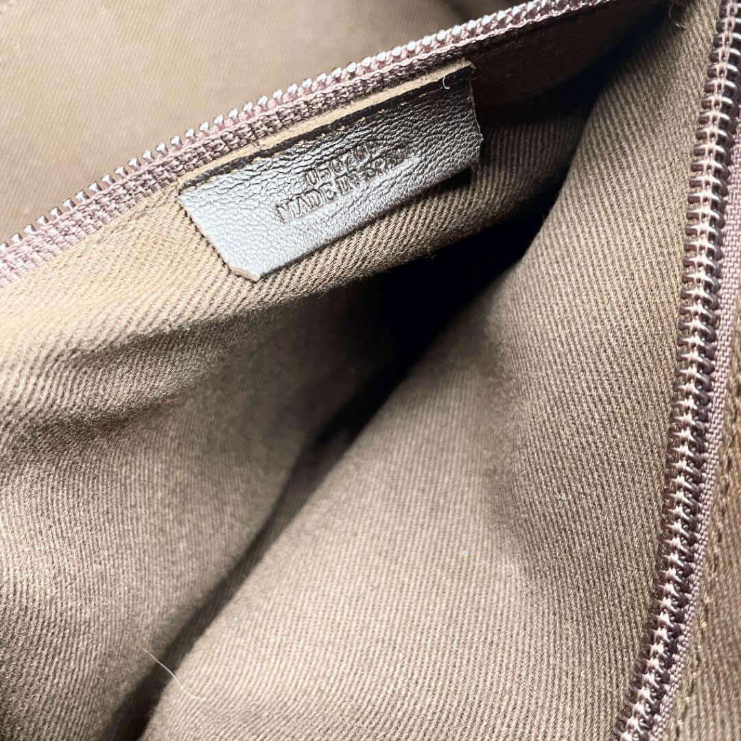 LOEWE ロエベ ハンドバッグ アマソナ28 レザー サテン ダークブラウン ピンク系 2007年限定モデル