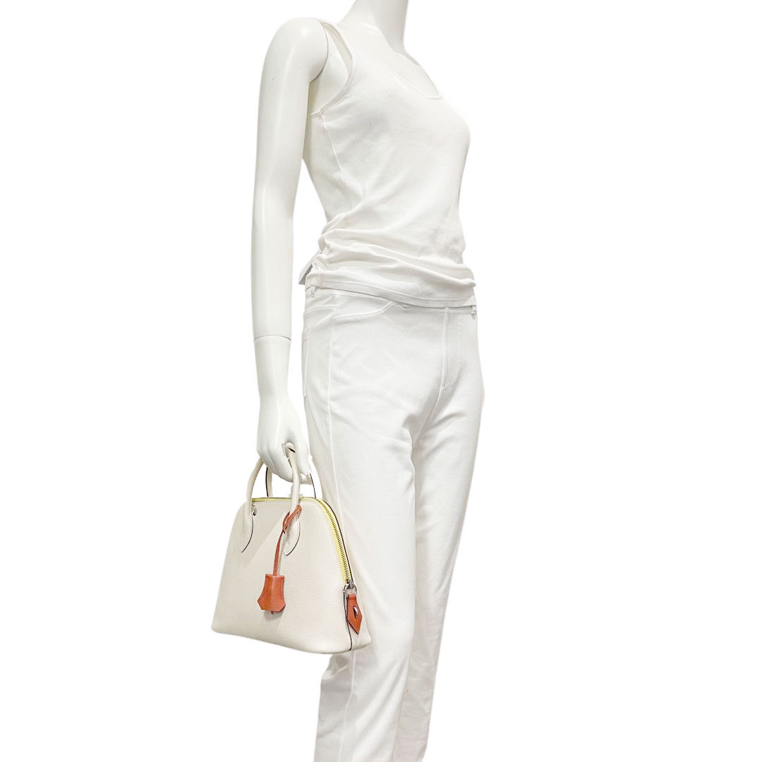 HERMES エルメス ボリード1923 25 トリコロール 2WAY ハンドバッグ ヴォーエプソン ナタ/ジョーヌシトロン/テールバテュー シルバー金具 U刻印