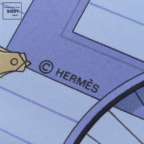 ■エルメス■ カレ90「LES BECANES」 スカーフ シルク 水色 マルチカラー 【HERMES】