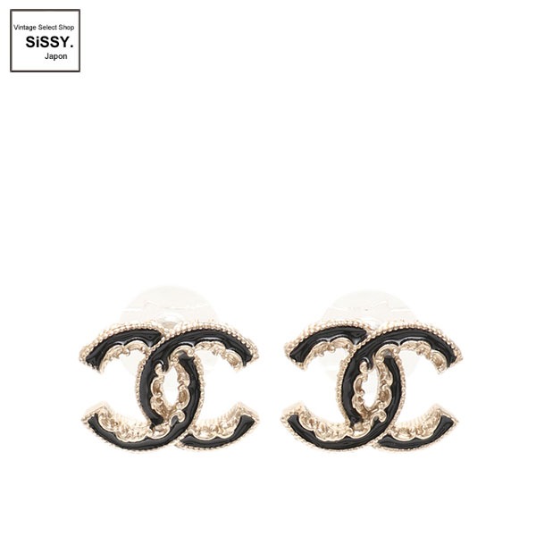 シャネル ココマークピアス ゴールド×ブラック シャネル CHANEL ピアス ココマーク ロゴピアス CHANEL PIERCE