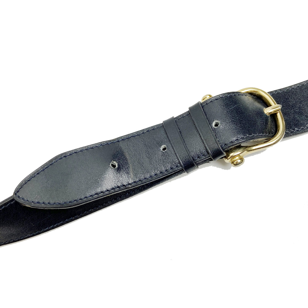 CELINE セリーヌ 馬車金具 ショルダーバッグ レザー ネイビー ヴィンテージ