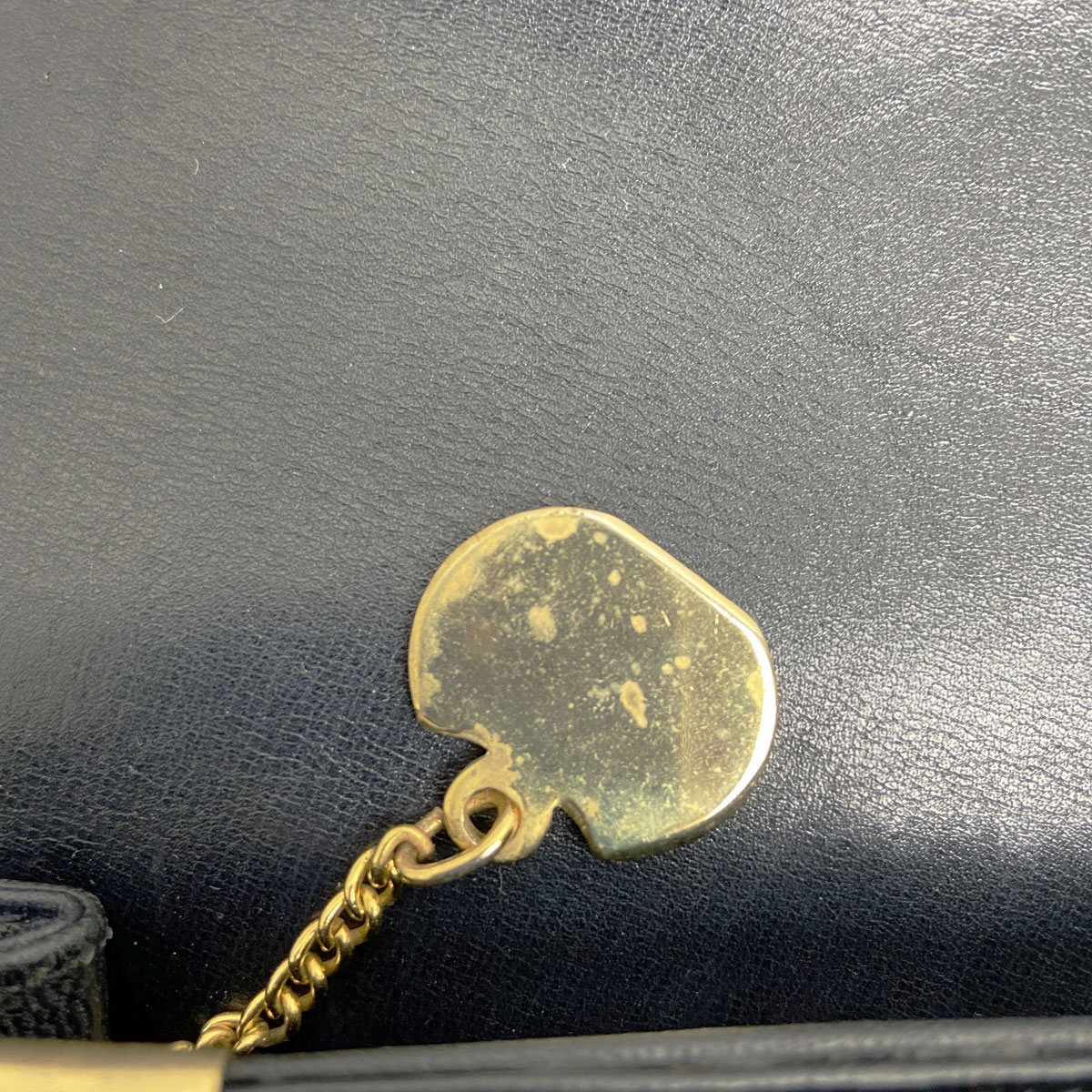 CELINE セリーヌ 馬車金具 ショルダーバッグ レザー ネイビー ヴィンテージ