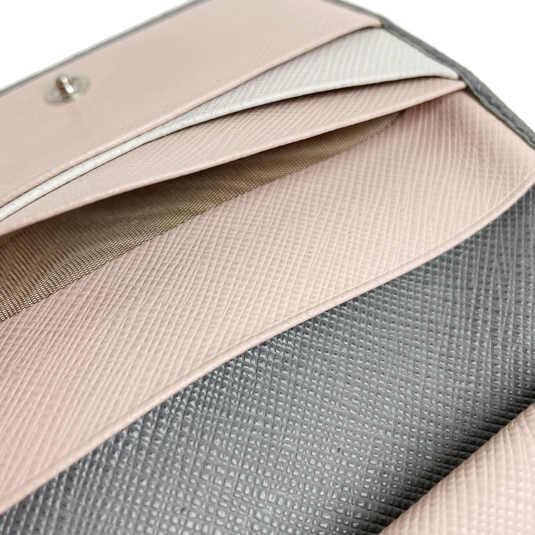 PRADA プラダ 二つ折り財布 コンパクト財布 サフィアーノ レザー