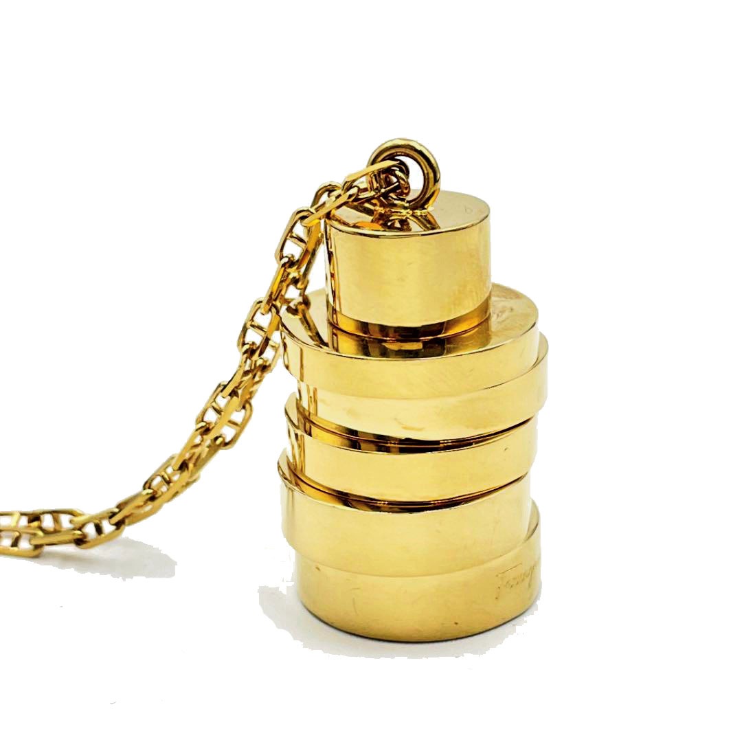 Salvatore Ferragamo サルヴァトーレ・フェラガモ ヴィンテージ ロングネックレス ゴールド