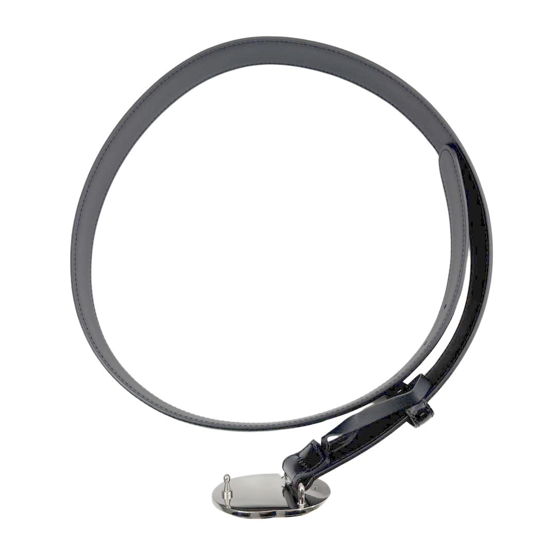 GUCCI グッチ インターロッキングG レザーベルト 85 ブラック ゴールド/シルバー金具 598092 DT90X