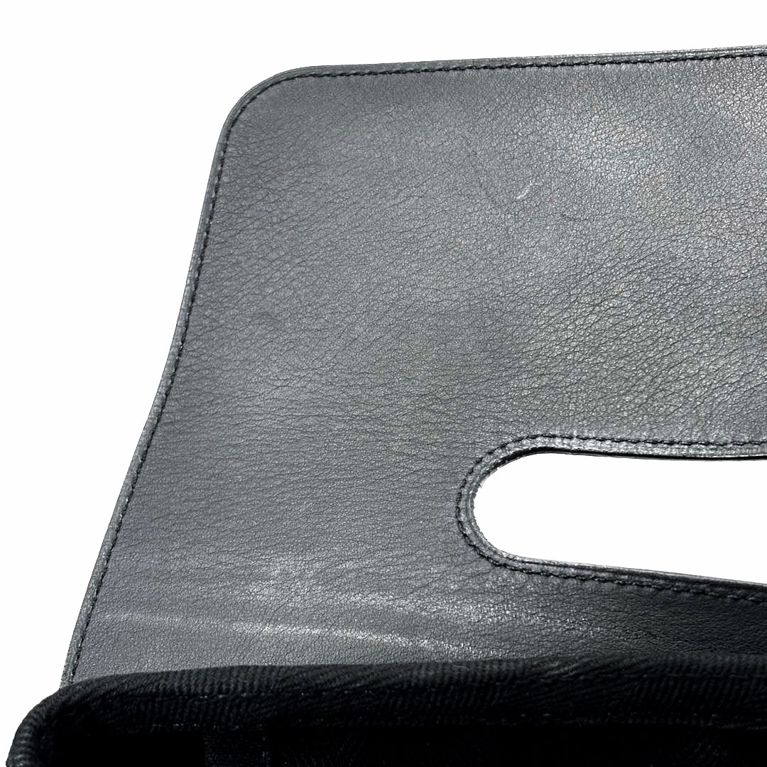 HERMES エルメス ハンドバッグ ヴァルパライソPM トワルシェブロン/レザー ブラック □J刻印