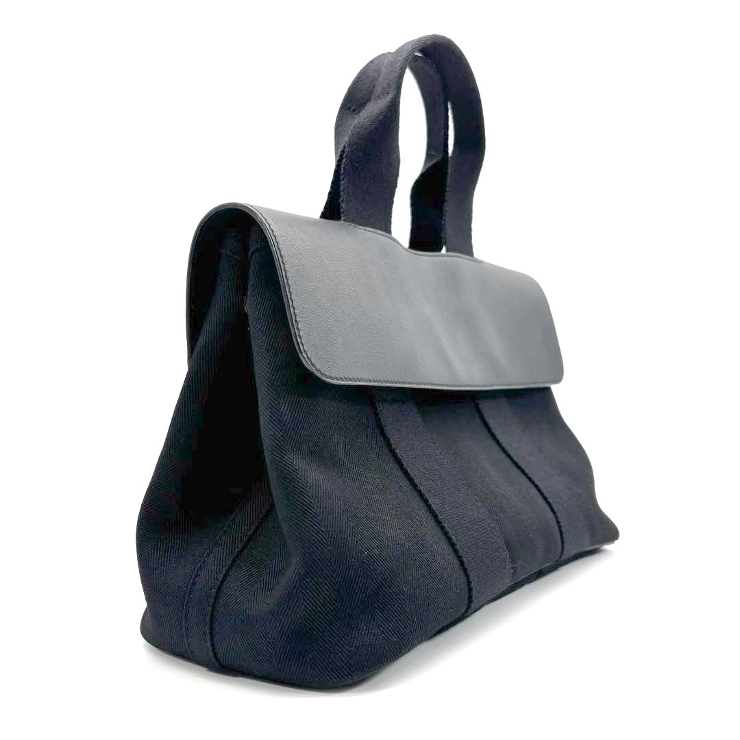 エルメス ヴァルパライソ PM ハンド トート バッグ トワルシェブロン エルメス ヴァルパライソPM トワルシェブロン×レザー ブラウン系