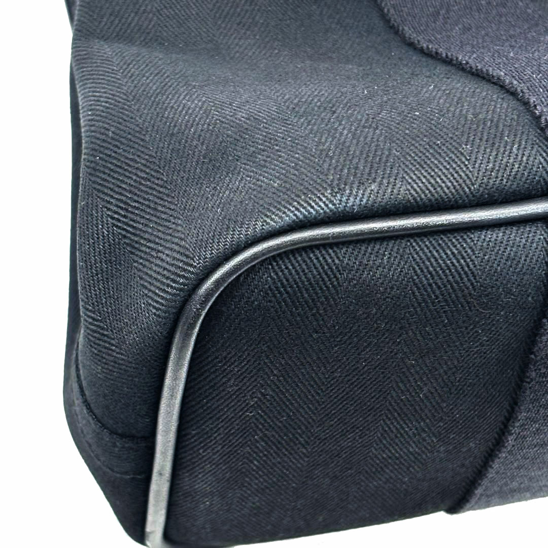 【美品】エルメス ハンドバッグ ヴァルパライソPM トワルシェブロン 黒1M48 エルメス HERMES ヴァルパライソPM ブラック トワルシェブロン ユニ