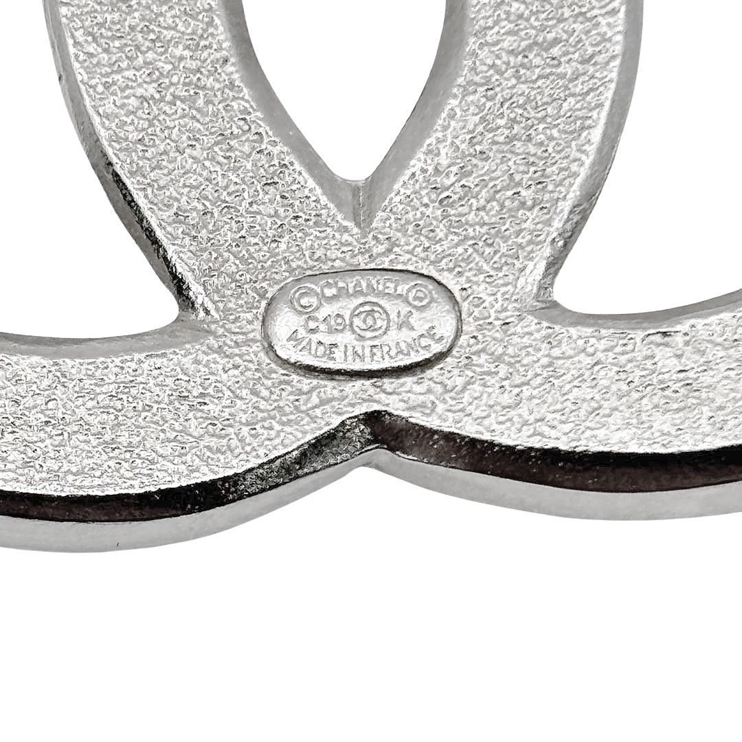 CHANEL シャネル ブローチ ココマーク フェイクパール/ラインストーン C19K シルバー