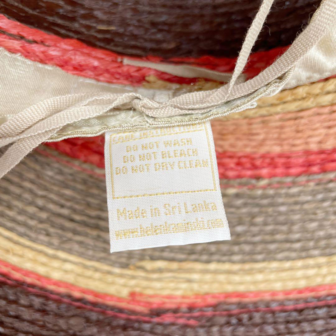 HELEN KAMINSKI ヘレンカミンスキー ストローハット 麦わら帽子 ラフィア ナチュラル ブラウン レッド ピンク グレー