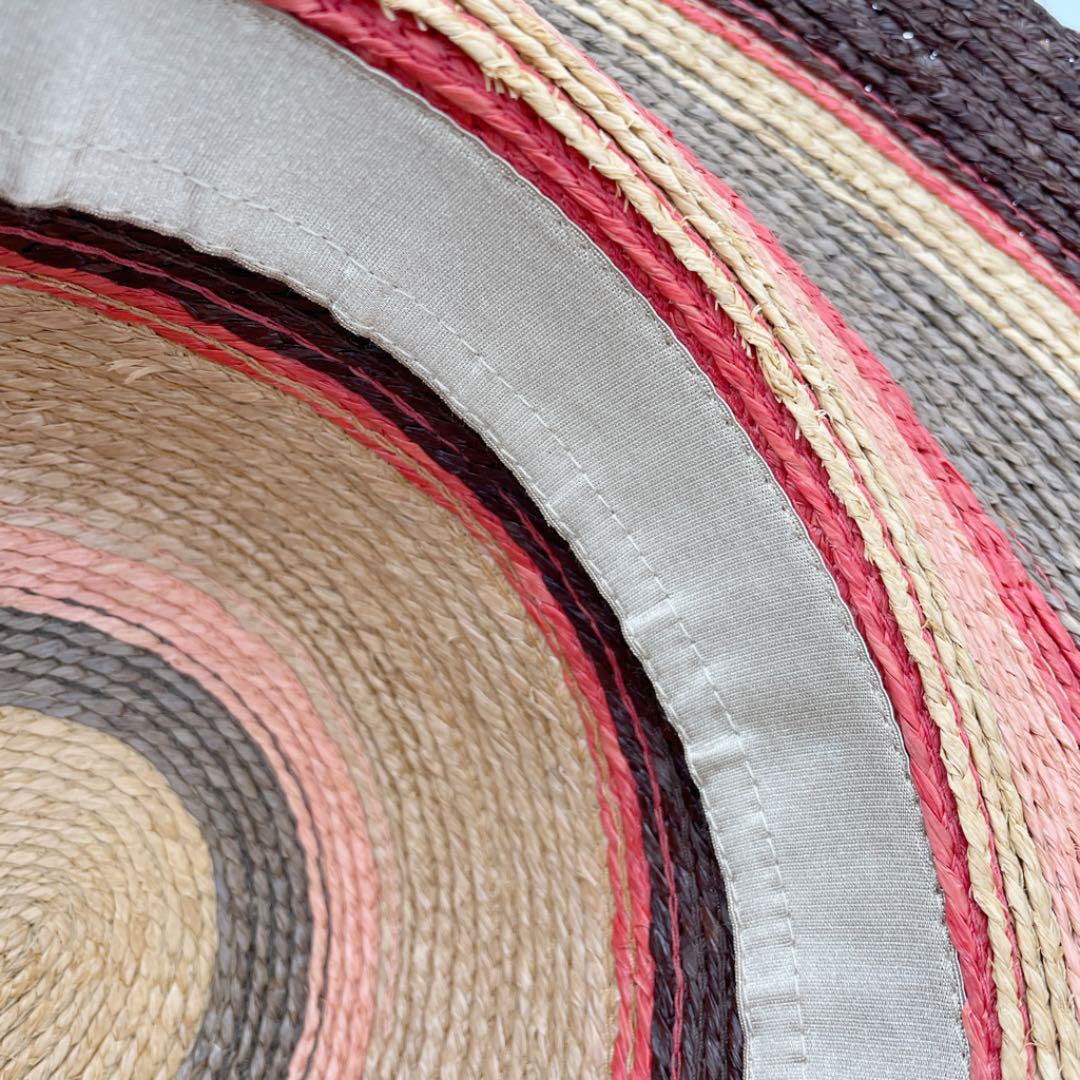 HELEN KAMINSKI ヘレンカミンスキー ストローハット 麦わら帽子 ラフィア ナチュラル ブラウン レッド ピンク グレー