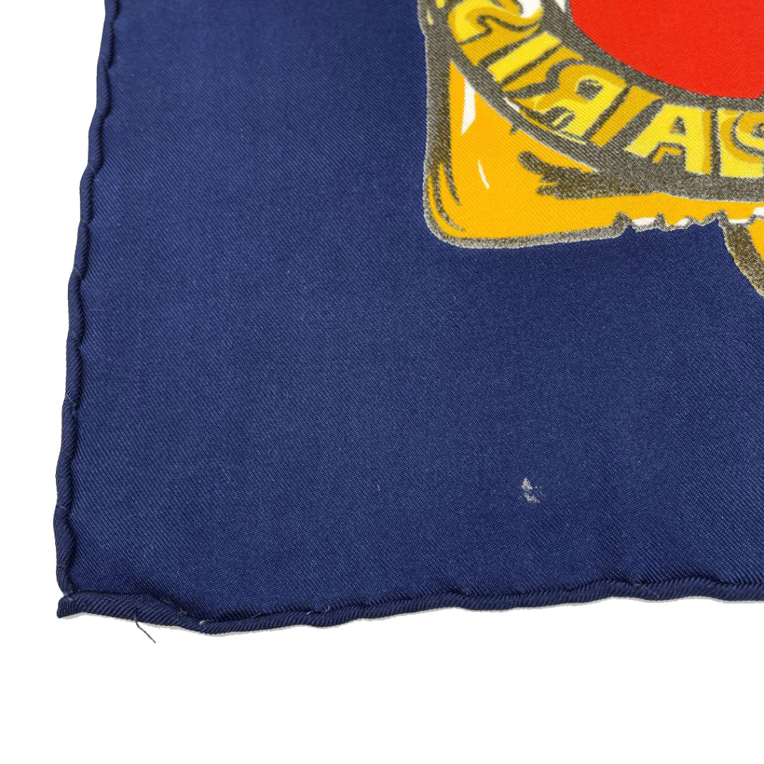 CELINE セリーヌ スカーフ 馬具柄 シルク ネイビー レッド ブルー グリーン イエロー